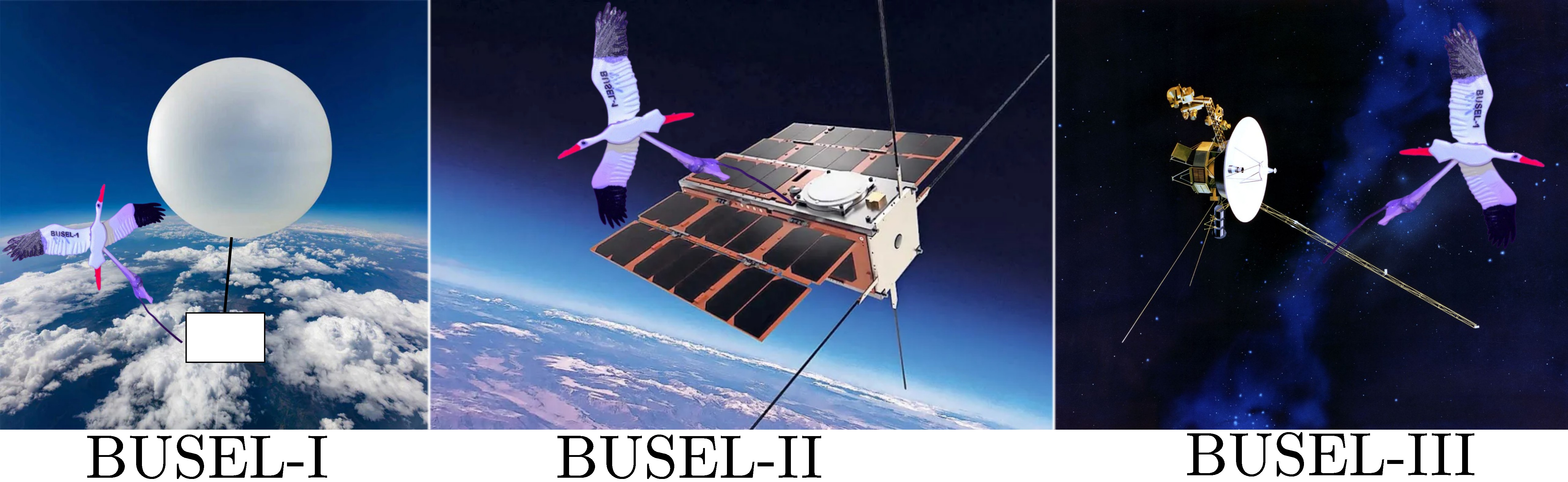 BUSEL program roadmap: three stages from stratospheric balloon to CubeSat to deep-space probe